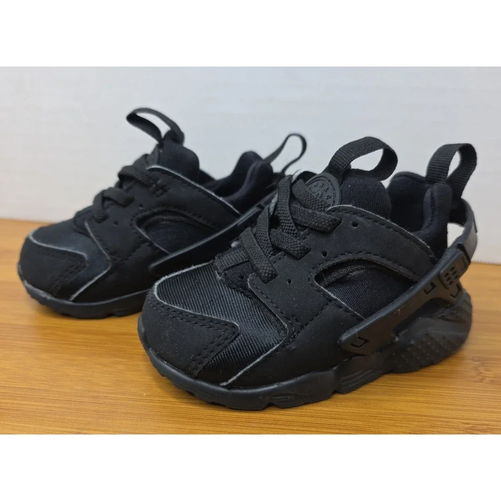 Nike Huarache Run Triple Black Size 5C Sneakers Shoes Baby Toddler FV5604-001